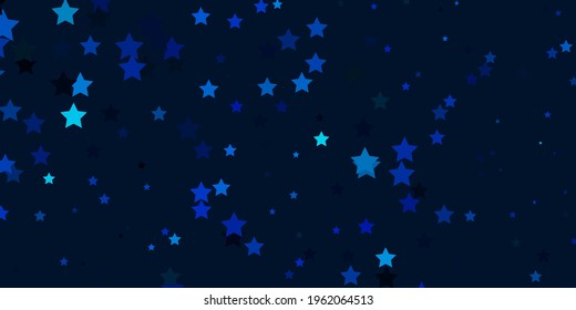 Light BLUE vector background with colorful stars. Blur decorative design in simple style with stars. Pattern for new year ad, booklets.