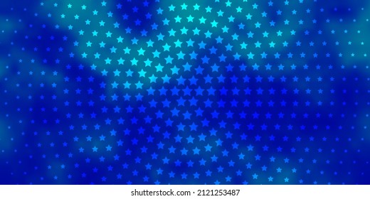 Fondo vectorial AZUL claro con estrellas coloridas. Ilustración abstracta geométrica moderna con estrellas. Patrón para envolver regalos.