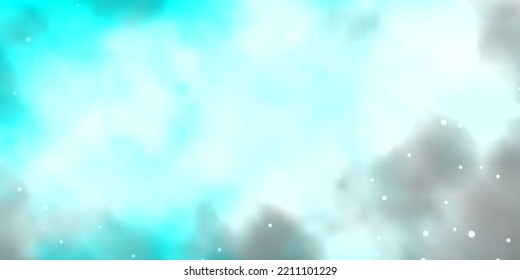 Light BLUE vector background with colorful stars. Blur decorative design in simple style with stars. Design for your business promotion.