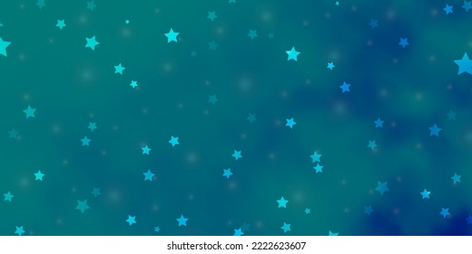 Light BLUE vector background with colorful stars. Shining colorful illustration with small and big stars. Pattern for websites, landing pages.