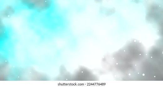 Light BLUE vector background with colorful stars. Decorative illustration with stars on abstract template. Pattern for new year ad, booklets.