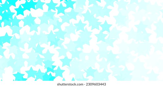 Light BLUE vector background with colorful stars. Blur decorative design in simple style with stars. Pattern for new year ad, booklets.