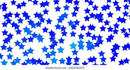 Light BLUE vector background with colorful stars. Colorful illustration with abstract gradient stars. Pattern for websites, landing pages.