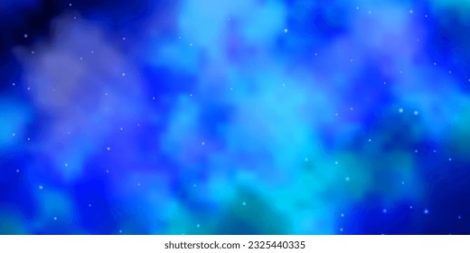 Light BLUE vector background with colorful stars. Colorful illustration with abstract gradient stars. Pattern for new year ad, booklets.
