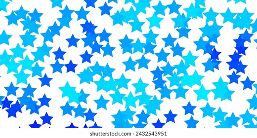 Light BLUE vector background with colorful stars. Colorful illustration with abstract gradient stars. Pattern for websites, landing pages.