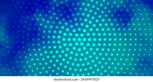 Light BLUE vector background with colorful stars. Colorful illustration with abstract gradient stars. Pattern for new year ad, booklets.