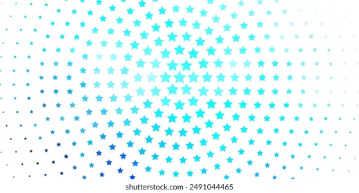 Light BLUE vector background with colorful stars. Colorful illustration with abstract gradient stars. Pattern for new year ad, booklets.