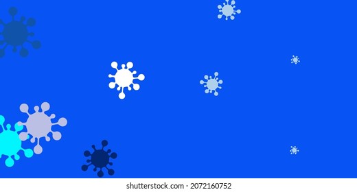 Light blue vector background with covid-19 symbols. Colorful  gradient illness symbols in simple abstract style. Simple design against epidemic information.