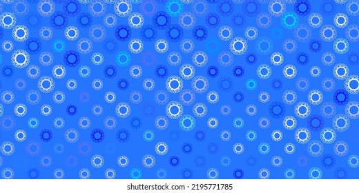 Light blue vector background with covid-19 symbols. Colorful abstract illustration with gradient medical shapes. Simple design against epidemic information.