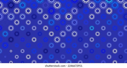 Light blue vector background with covid-19 symbols. Smart illustration with covid signs in decorative style. Best design for quarantine events.