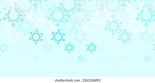 Light BLUE vector background with covid-19 symbols. Smart illustration with covid signs in decorative style. Simple design against epidemic information.