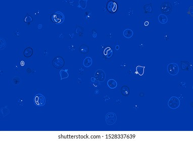 Light BLUE vector background with cuisine gourmet. Glitter abstract sketch with gourmet food. Pattern for ad, booklets, leaflets of restaurants.