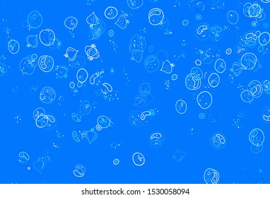Light BLUE vector background with cuisine gourmet. Decorative illustration with food on abstract template. Pattern for ad, booklets, leaflets of restaurants.