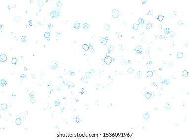 Light BLUE vector background with cuisine gourmet. Decorative illustration with food on abstract template. Pattern for ad, booklets, leaflets of restaurants.