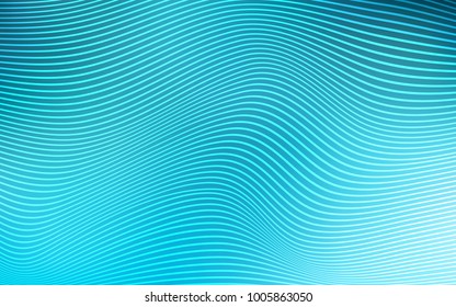 Light BLUE vector background with curved ribbons. Blurred geometric sample with gradient.  The completely new template for your brand book.