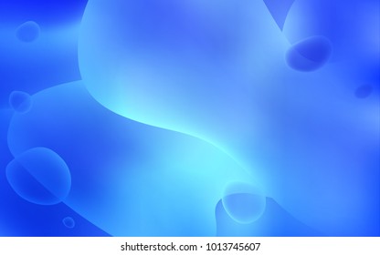 Light BLUE vector background with curved circles. Creative illustration in halftone memphis style with gradient. Memphis style for your business design.
