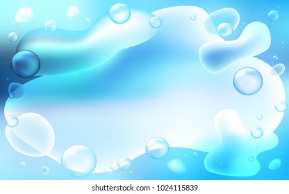 Light BLUE vector background with curved circles. Blurred geometric sample with gradient bubbles.  Textured wave pattern for backgrounds.