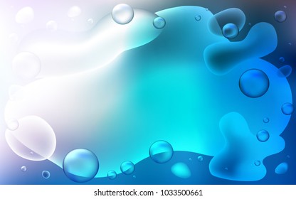 Light BLUE vector background with curved circles. An elegant bright illustration with gradient. Memphis design for your web site.