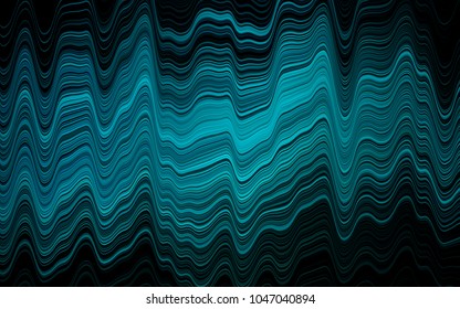 Light BLUE vector background with curved circles. Colorful abstract illustration with gradient lines. Brand-new design for your ads, poster, banner.
