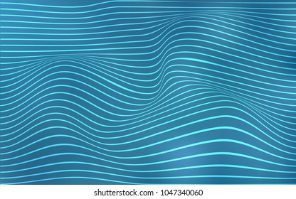 Light BLUE vector background with curved lines. Modern gradient abstract illustration with bandy lines. The textured pattern for backgrounds.