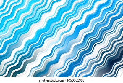 Light BLUE vector background with curved circles. A vague circumflex abstract illustration with gradient. A completely new template for your business design.