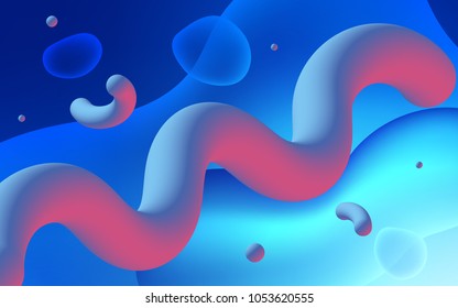 Light BLUE vector background with curved circles. Brand-new colored illustration in memphis style with gradient. Memphis design for your web site.