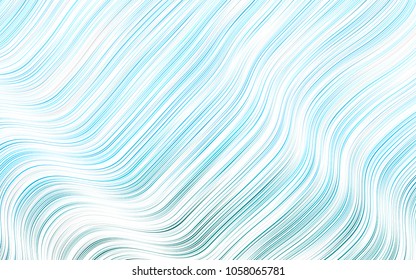 Light BLUE vector background with curved circles. Modern gradient abstract illustration with bandy lines. Textured wave pattern for backgrounds.