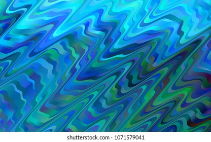 Light BLUE vector background with curved circles. Modern gradient abstract illustration with bandy lines. A completely new template for your business design.