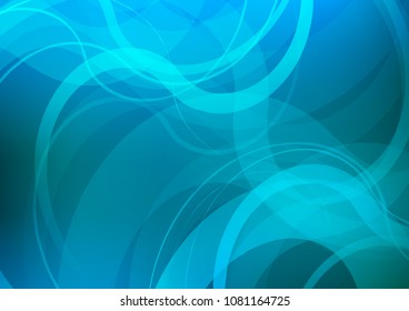 Light BLUE vector background with curved circles. An elegant bright illustration with gradient. The template for cell phone backgrounds.