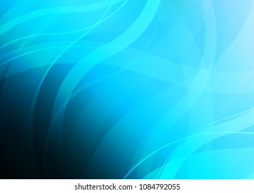 Light BLUE vector background with curved circles. Glitter abstract illustration with wry lines. Brand new design for your ads, poster, banner.
