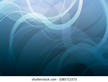 Light BLUE vector background with curved circles. A completely new color illustration in marble style. The template for cell phone backgrounds.