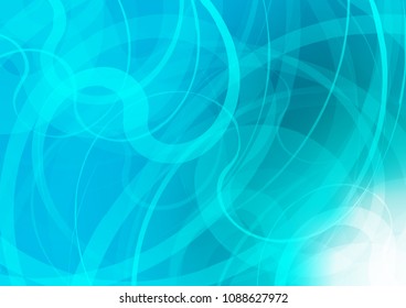 Light BLUE vector background with curved circles. An elegant bright illustration with gradient. Marble style for your business design.
