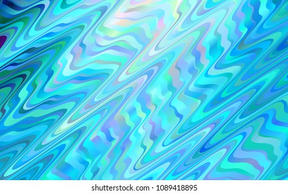 Light BLUE vector background with curved circles. Shining crooked illustration in marble style. The best blurred design for your business.