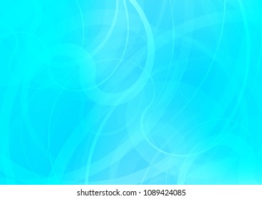 Light BLUE vector background with curved circles. Blurred geometric sample with gradient bubbles.  Marble style for your business design.