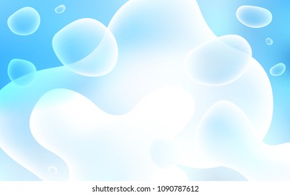 Light BLUE vector background with curved circles. Shining crooked illustration in memphis style. New composition for your brand book.