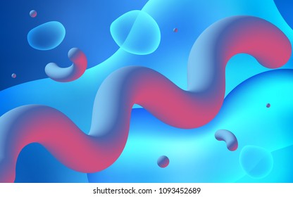 Light BLUE vector background with curved circles. Glitter abstract illustration with wry lines. The elegant pattern for brand book.
