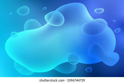 Light BLUE vector background with curved circles. Shining illustration, which consist of blurred lines, circles. Memphis style for your business design.