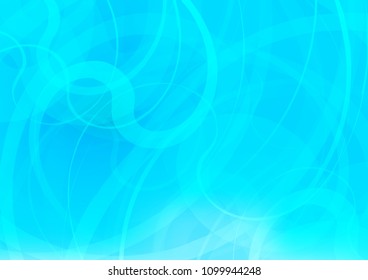 Light BLUE vector background with curved circles. Shining crooked illustration in marble style. New composition for your brand book.