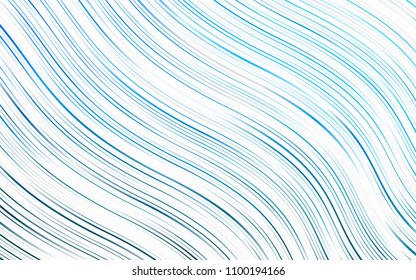 Light BLUE vector background with curved circles. Modern gradient abstract illustration with bandy lines. A completely new template for your business design.