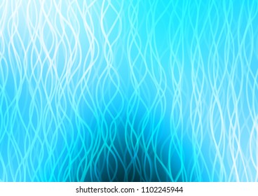 Light BLUE vector background with curved circles. Shining illustration, which consist of blurred lines, circles. The elegant pattern for brand book.