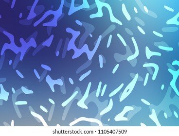 Light BLUE vector background with curved circles. Colorful abstract illustration with gradient lines. The template for cell phone backgrounds.