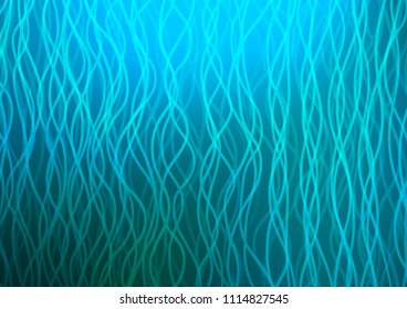 Light BLUE vector background with curved circles. Modern gradient abstract illustration with bandy lines. Marble design for your web site.