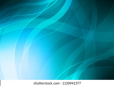 Light BLUE vector background with curved circles. Geometric illustration in marble style with gradient.  Brand new design for your ads, poster, banner.
