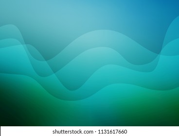 Light BLUE vector background with curved circles. Colorful abstract illustration with gradient lines. New composition for your brand book.