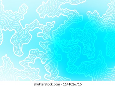 Light BLUE vector background with curved circles. Shining illustration, which consist of blurred lines, circles. Textured wave pattern for backgrounds.