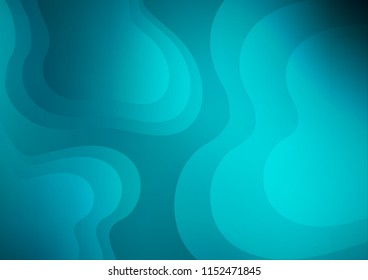 Light BLUE vector background with curved circles. Modern gradient abstract illustration with bandy lines. The elegant pattern for brand book.