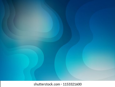 Light BLUE vector background with curved circles. Creative illustration in halftone marble style with gradient. The template for cell phone backgrounds.
