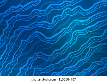 Light BLUE vector background with curved circles. Colorful illustration in abstract marble style with gradient. The best blurred design for your business.
