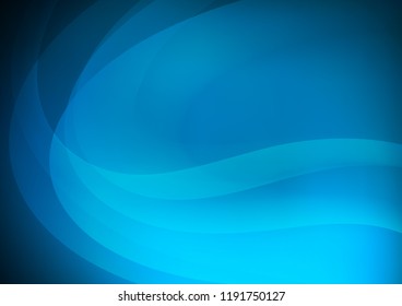 Light BLUE vector background with curved circles. Colorful abstract illustration with gradient lines. Marble style for your business design.