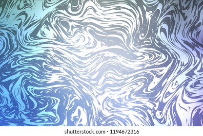 Light BLUE vector background with curved circles. Colorful illustration in abstract marble style with gradient. A new texture for your  ad, booklets, leaflets.